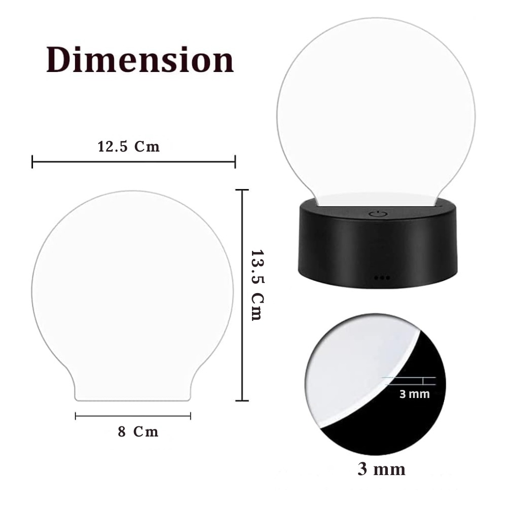 Miniatura 2 de Lampara Acrilico Mesa De Noche Luz Led